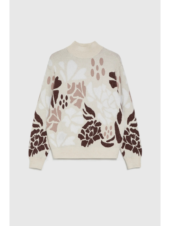 Moodo Gemusterter Pullover beige Moodo