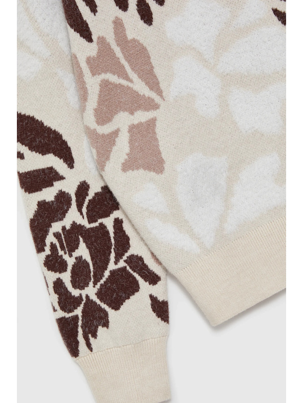 Moodo Gemusterter Pullover beige Moodo