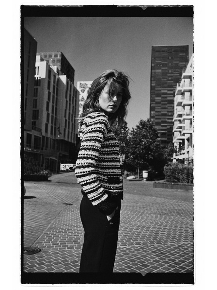 Moodo Schwarzer gestreifter Cardigan Moodo