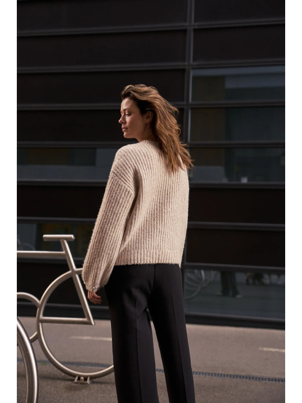 Moodo Pullover mit Perlen beige Moodo