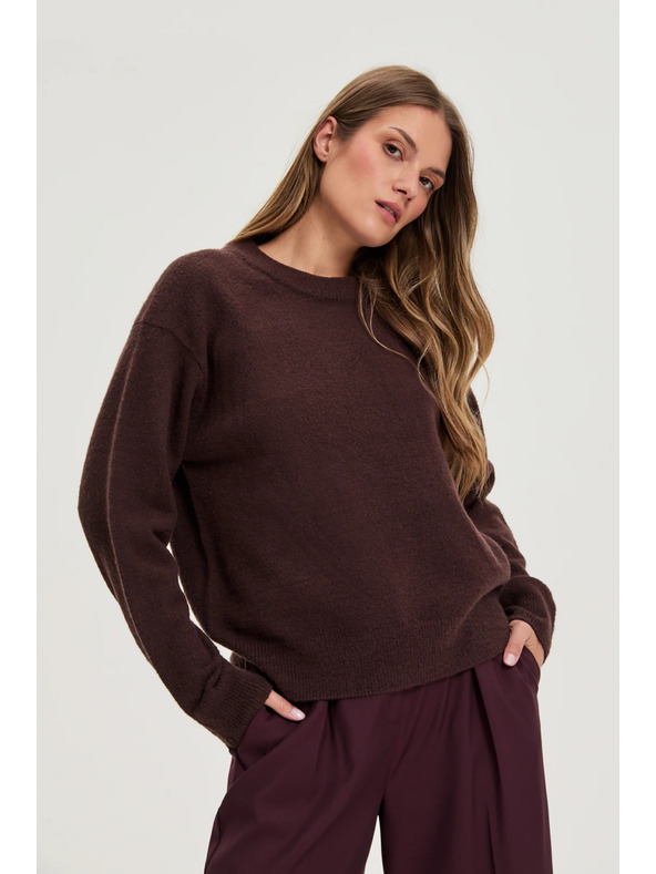 Moodo Glatter Pullover braun Moodo