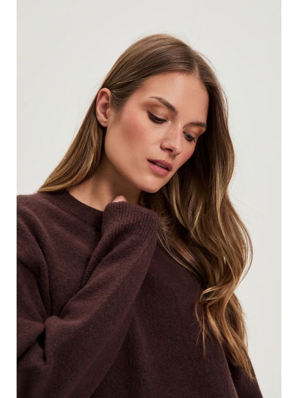 Moodo Glatter Pullover braun Moodo