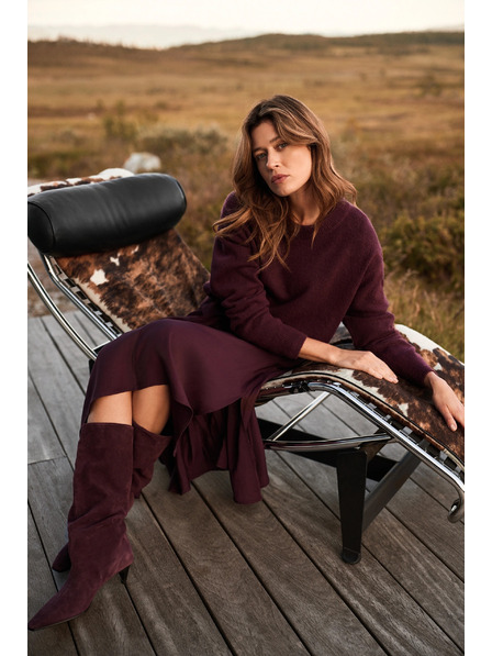 Moodo Glatter Pullover burgunderrot Moodo