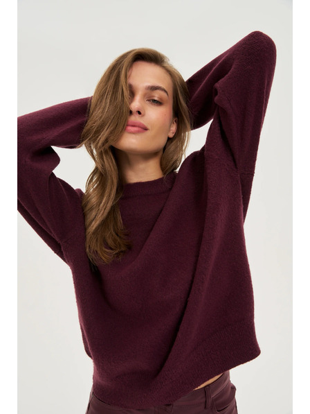 Moodo Glatter Pullover burgunderrot Moodo