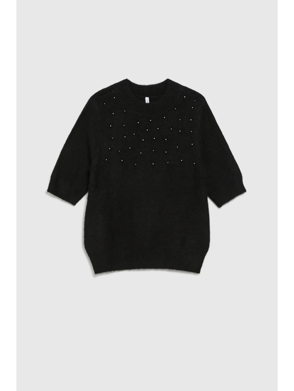 Moodo Pullover mit Perlen schwarz Moodo