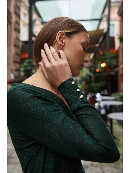 Moodo Grüner Pullover mit Metallfaden Moodo