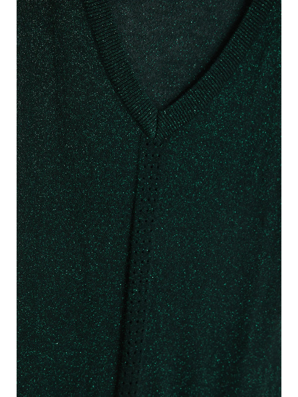 Moodo Grüner Pullover mit Metallfaden Moodo