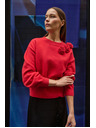 Moodo Pullover mit Rose rot Moodo