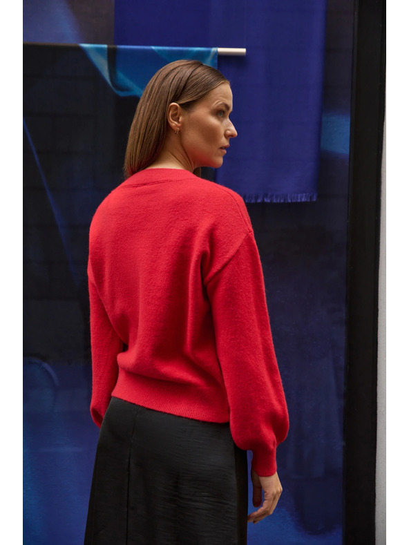 Moodo Pullover mit Rose rot Moodo