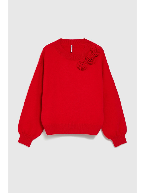 Moodo Pullover mit Rose rot Moodo