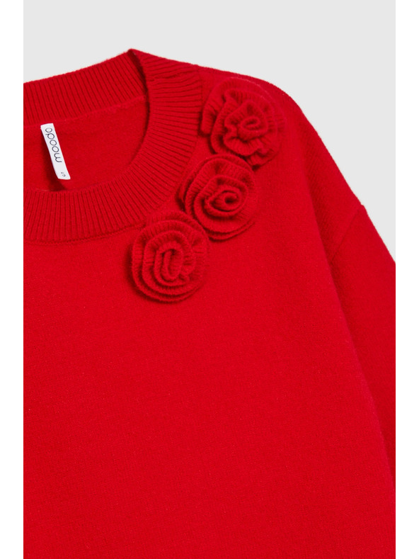 Moodo Pullover mit Rose rot Moodo