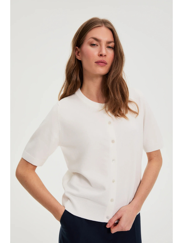 Moodo Pullover mit kurzen Ärmeln weiß Moodo