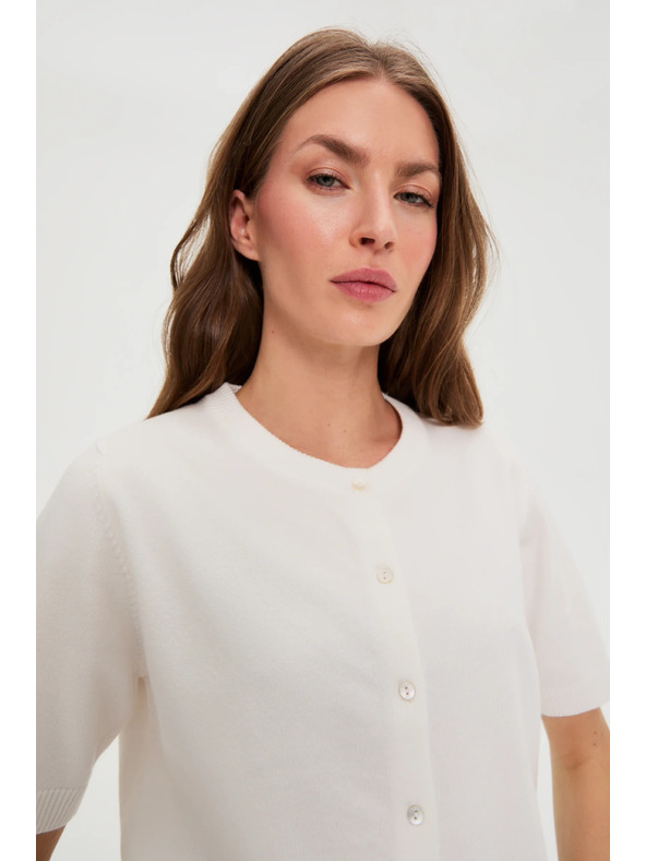 Moodo Pullover mit kurzen Ärmeln weiß Moodo