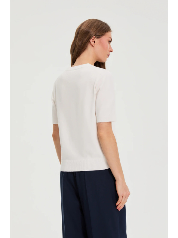 Moodo Pullover mit kurzen Ärmeln weiß Moodo