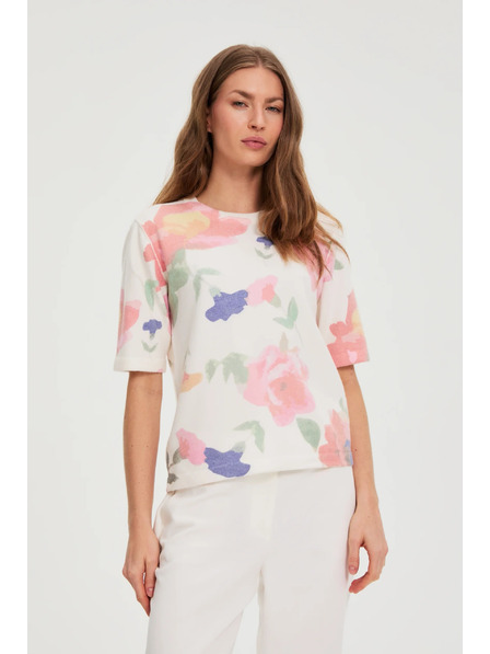 Moodo Pullover mit Blumenmuster weiß Moodo