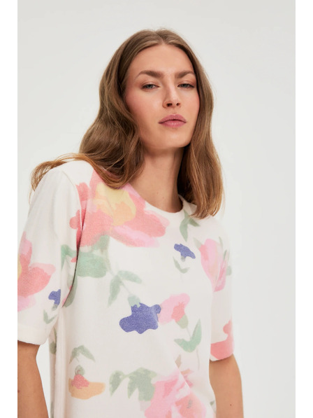 Moodo Pullover mit Blumenmuster weiß Moodo