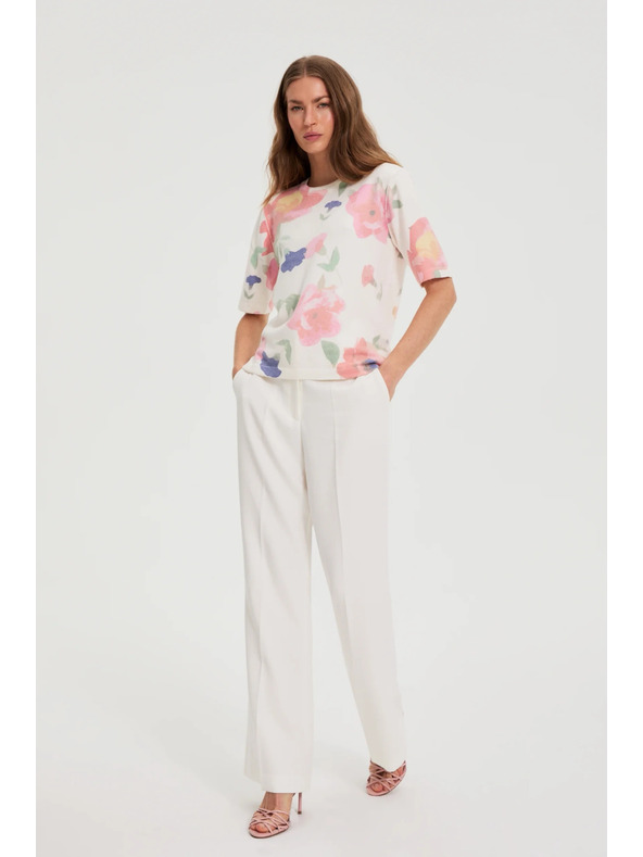 Moodo Pullover mit Blumenmuster weiß Moodo