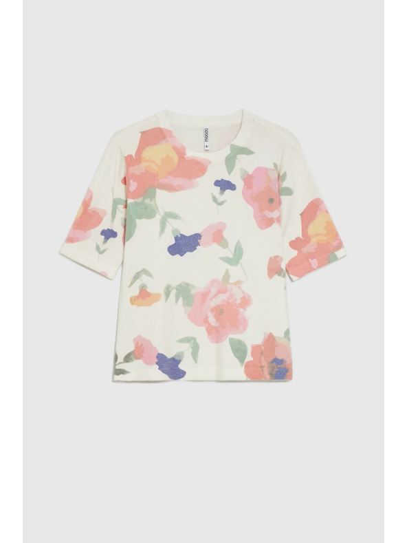 Moodo Pullover mit Blumenmuster weiß Moodo