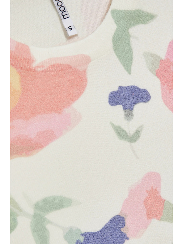 Moodo Pullover mit Blumenmuster weiß Moodo