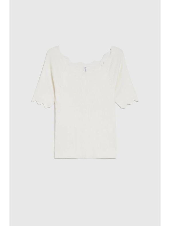 Moodo Figurbetonter weißer Pullover Moodo