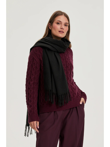 Moodo Schal mit Fransen schwarz Moodo