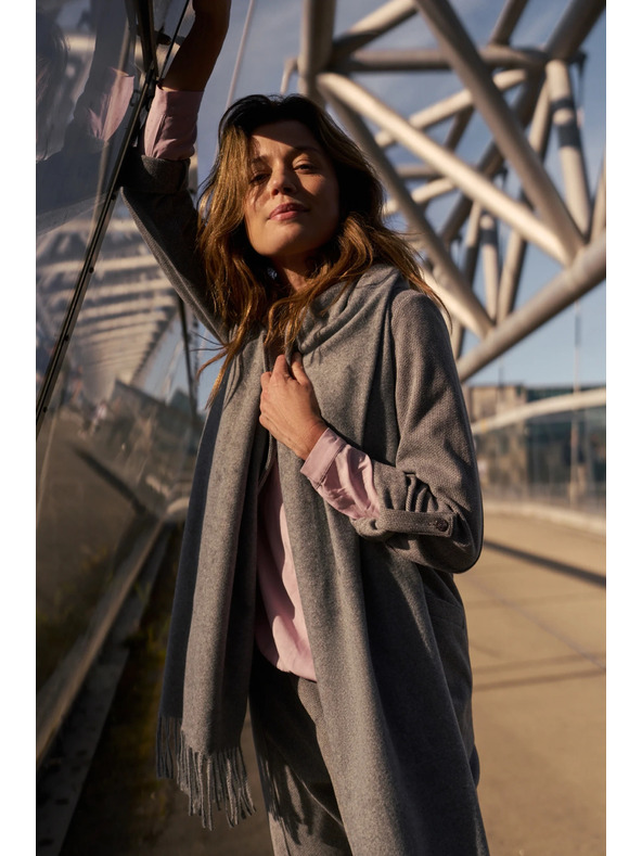 Moodo Schal mit Fransen grau Moodo