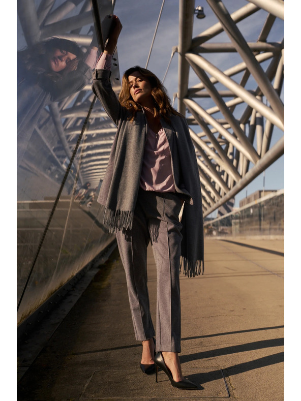 Moodo Schal mit Fransen grau Moodo