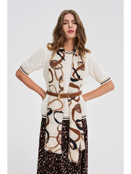 Moodo Schal mit Muster beige Moodo