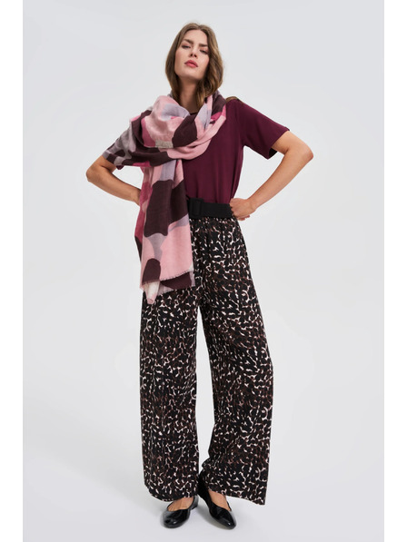 Moodo Gemusterter Schal burgunderrot Moodo