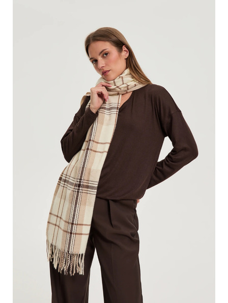 Moodo Schal im Karomuster beige Moodo