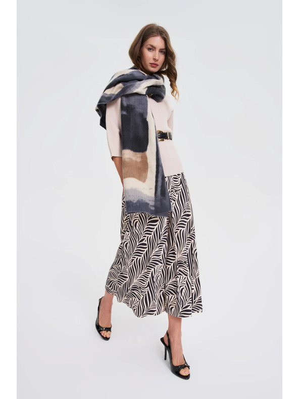 Moodo Gemusterter Schal dunkelgrau Moodo