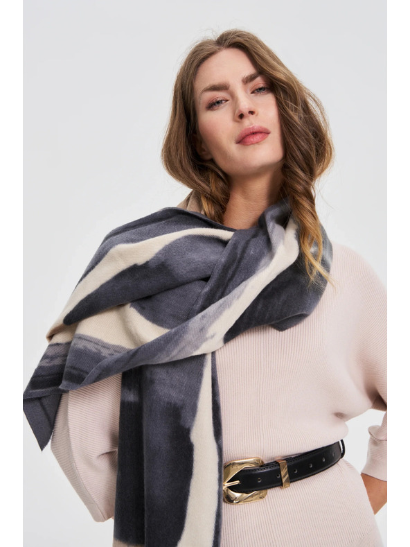 Moodo Gemusterter Schal dunkelgrau Moodo