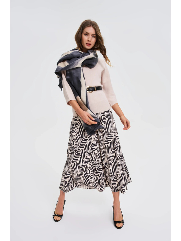 Moodo Gemusterter Schal dunkelgrau Moodo