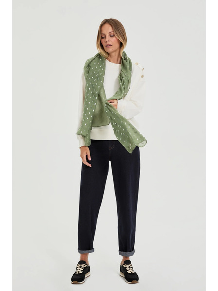 Moodo Schal mit Aufdruck olivgrün Moodo