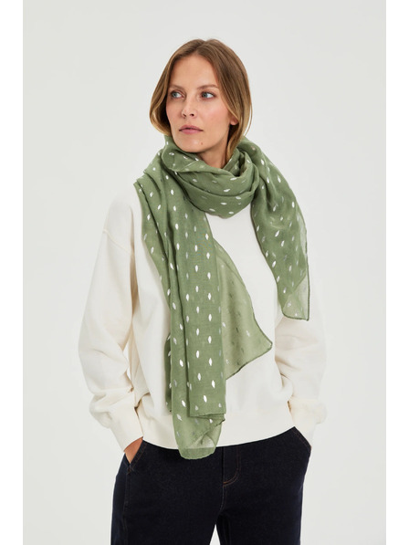 Moodo Schal mit Aufdruck olivgrün Moodo