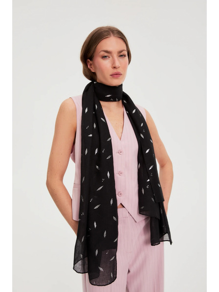 Moodo Schal mit metallic Aufdruck schwarz Moodo