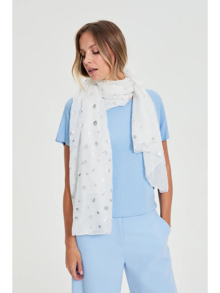 Moodo Schal mit Aufdruck weiß Moodo