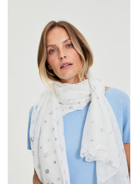 Moodo Schal mit Aufdruck weiß Moodo