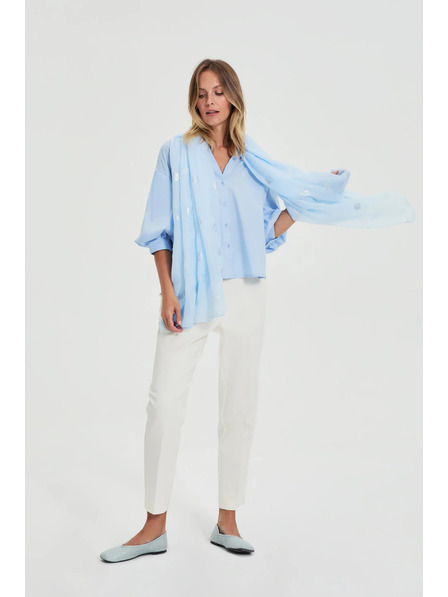 Moodo Schal mit Metallprint blau Moodo