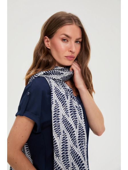Moodo Schal mit Pflanzenmuster dunkelblau Moodo