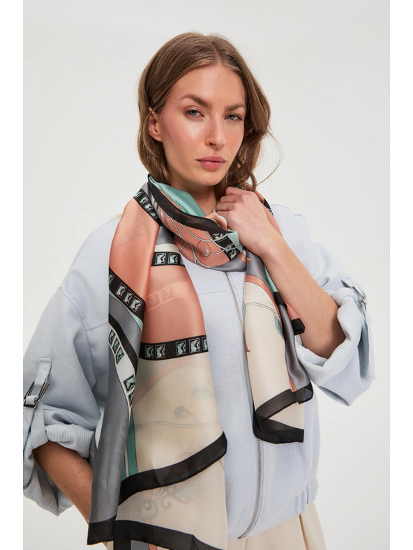 Moodo Gemusterter Schal mint Moodo