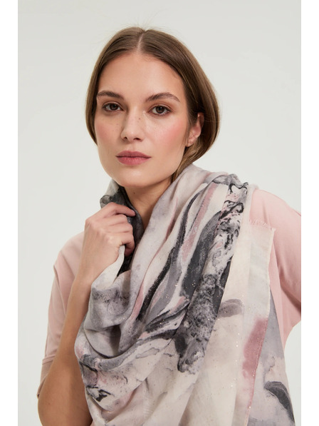 Moodo Gemusterter Schal rosa Moodo