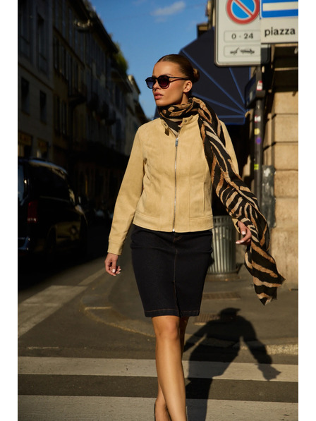 Moodo Schal mit Tiermuster schwarz Moodo