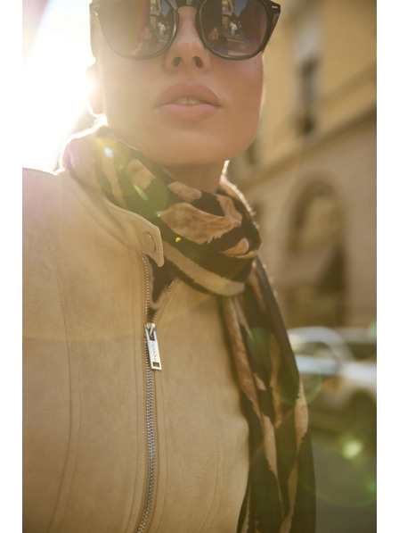 Moodo Schal mit Tiermuster schwarz Moodo