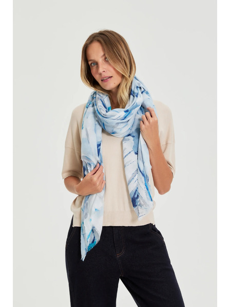 Moodo Gemusterter Schal blau Moodo
