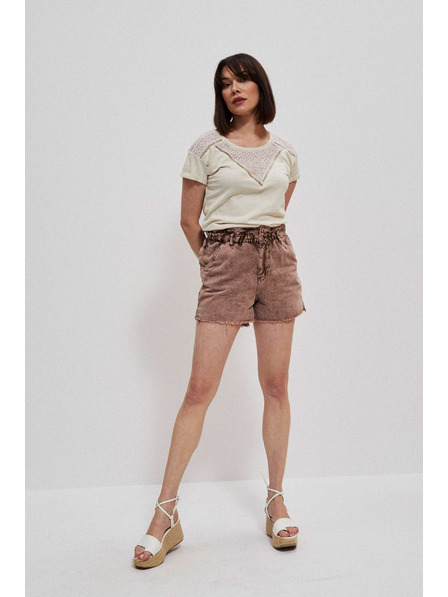 Moodo Karamell-Jeans-Shorts mit hoher Taille Moodo