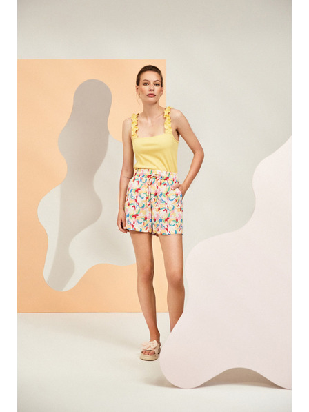 Moodo Lila Shorts mit Aufdruck Moodo