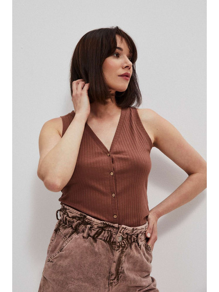 Moodo Geripptes Top schokoladenbraun Moodo