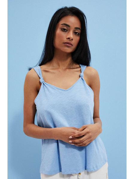 Moodo Glattes blaues Top Moodo