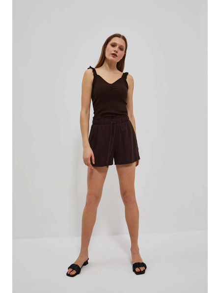 Moodo Dunkelbraunes Top mit dekorativen Trägern Moodo